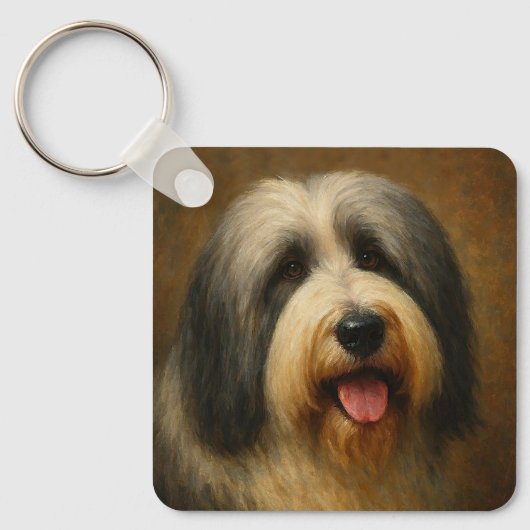 Bearded Collie Sleutelhanger (Voorkant)
