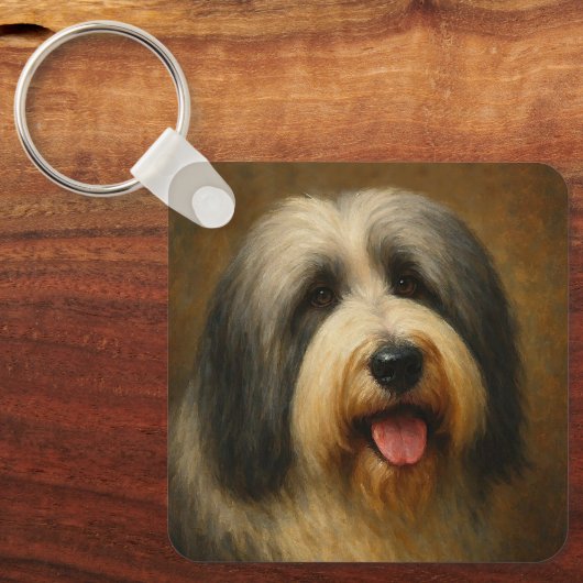 Bearded Collie Sleutelhanger (Voorkant)