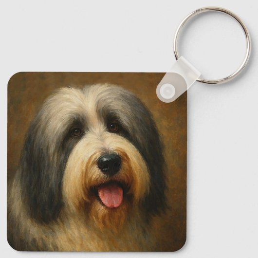 Bearded Collie Sleutelhanger (Achterkant)