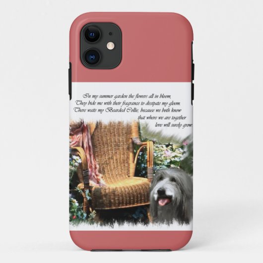 Bearded Collie Summer Garden Case-Mate iPhone Case (Achterkant)