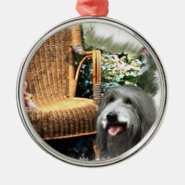 Bearded Collie Summer Garden Metalen Ornament
