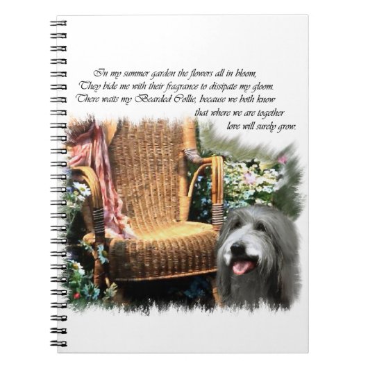 Bearded Collie Summer Garden Notitieboek (Voorkant)
