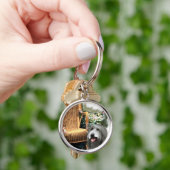 Bearded Collie Summer Garden Sleutelhanger (Hand)