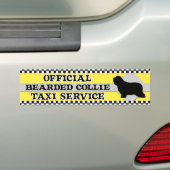 Bearded Collie Taxi Service Bumpersticker (Op auto)