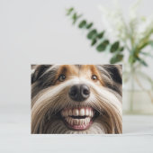Bearded Collie Toothy Smile Briefkaart (Staand voorkant)