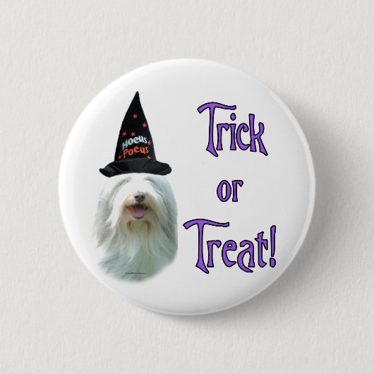 Bearded Collie Trick Ronde Button 5,7 Cm (Voorkant)