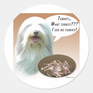 Bearded Collie Turkije Ronde Sticker