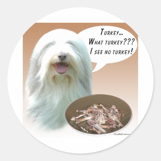 Bearded Collie Turkije Ronde Sticker (Voorkant)