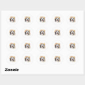 Bearded Collie tussen Wildflower 1 Ronde Sticker (Vel)