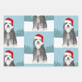 Bearded Collie Vakantie Schattige Hondenkerst Inpakpapier Vel (Voorkant 2)