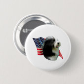 Bearded Collie Vlag Ronde Button 5,7 Cm (Voorkant /achterkant)