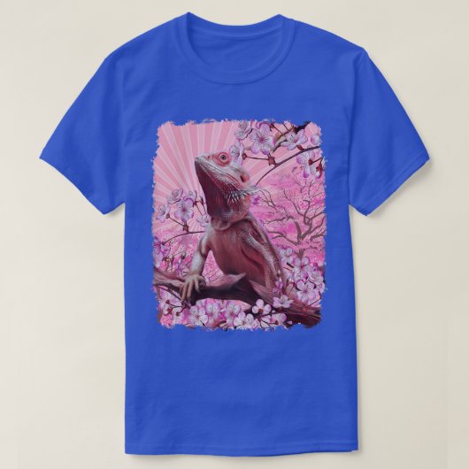 Bearded Dragon Aesthetic Pink Sakura Cherry Blosso T-shirt (Design voorkant)