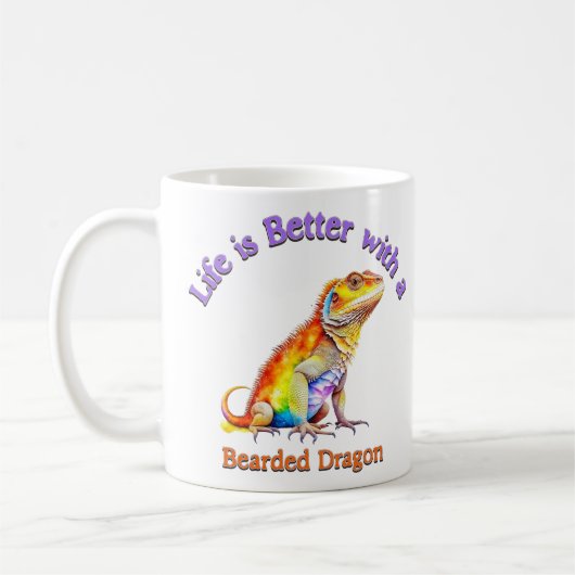 Bearded Dragon Alternative Pet Coffee Mok (Links)