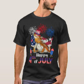 Bearded Dragon American Flag Fireworks Happy 4th o T-shirt (Voorkant)