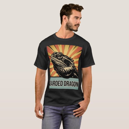 Bearded Dragon Art en Design, uniek voor reptielen T-shirt (Voorkant volledig)