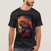 Bearded Dragon bergen zonsondergang hagedis retro  T-shirt (Voorkant)