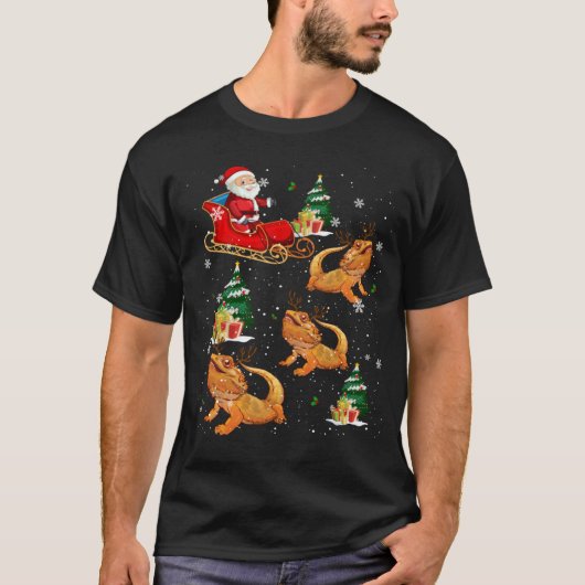 Bearded Dragon Christmas For Reptile T-shirt (Voorkant)