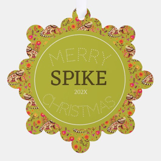 Bearded Dragon Christmas gepersonaliseerd Ornament Kaart (Achterkant)