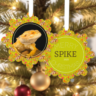 Bearded Dragon Christmas gepersonaliseerd Ornament Kaart