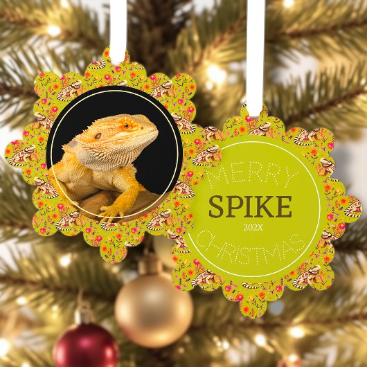 Bearded Dragon Christmas gepersonaliseerd Ornament Kaart