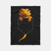 Bearded Dragon Cket Cute Exotic Lizard Reptile Pet Fleece Deken (Voorkant)