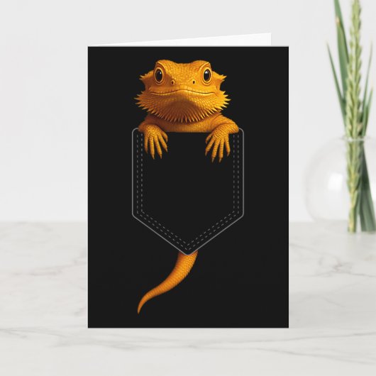 Bearded Dragon Cket Cute Exotic Lizard Reptile Pet Kaart (Voorkant)