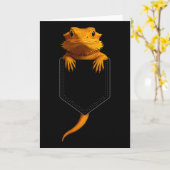 Bearded Dragon Cket Cute Exotic Lizard Reptile Pet Kaart (Gele Bloem)