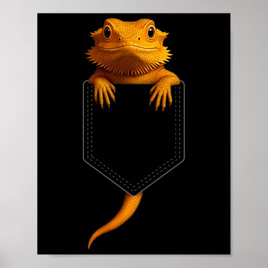 Bearded Dragon Cket Cute Exotic Lizard Reptile Pet Poster (Voorkant)