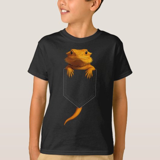 Bearded Dragon Cket Cute Exotic Lizard Reptile Pet T-shirt (Voorkant)
