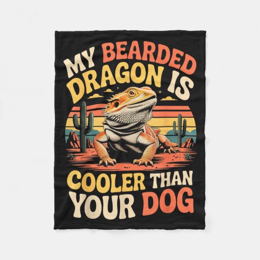 Bearded Dragon Cooler Reptile Animal Beardie Beard Fleece Deken (Voorkant)