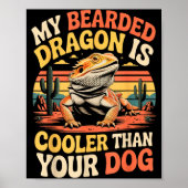 Bearded Dragon Cooler Reptile Animal Beardie Beard Poster (Voorkant)