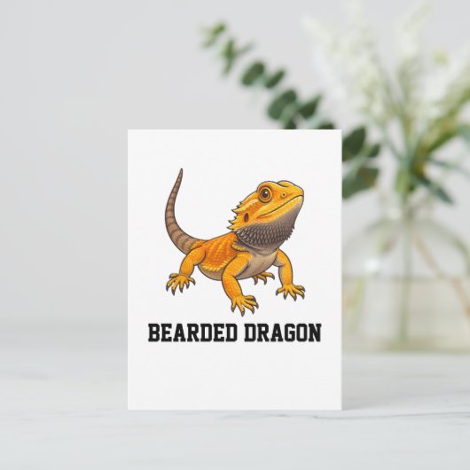 Bearded Dragon Customizable Personalizable  Briefkaart (Staand voorkant)