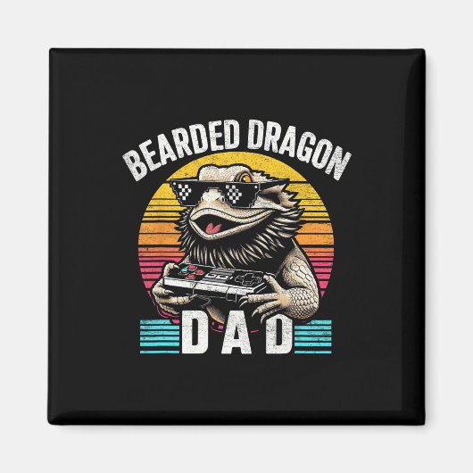 Bearded Dragon Dad Videospel Lizard Repti Magneet (Voorkant)