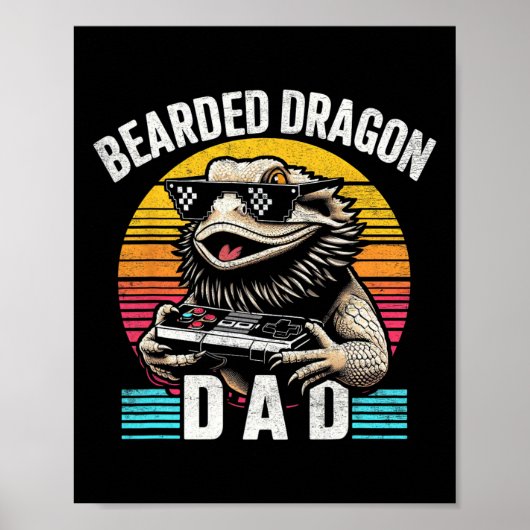 Bearded Dragon Dad  Videospel Lizard Repti Poster (Voorkant)