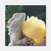 Bearded Dragon en Yellow Rose Magneet (Voorkant)
