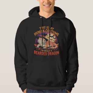 Bearded Dragon Funny Witch Halloween Ontwerp Hoodie