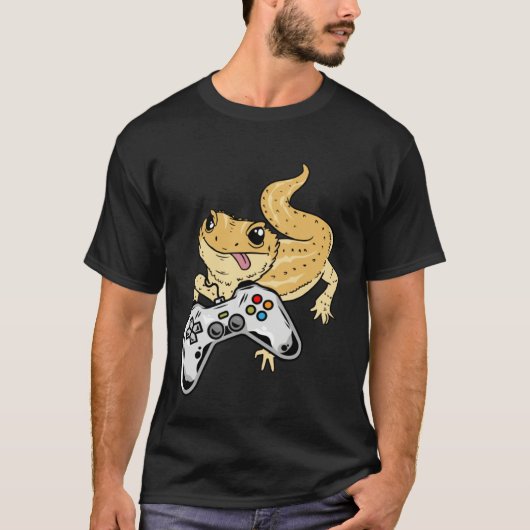 Bearded Dragon Gamer Video Games Lizard Reptile Ga T-shirt (Voorkant)