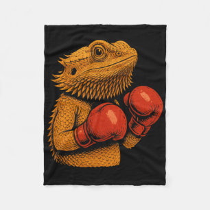 Bearded Dragon gekleed als een bokser grappig boks Fleece Deken