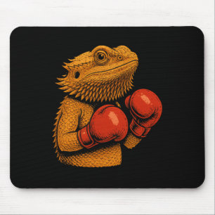 Bearded Dragon gekleed als een bokser grappig boks Muismat