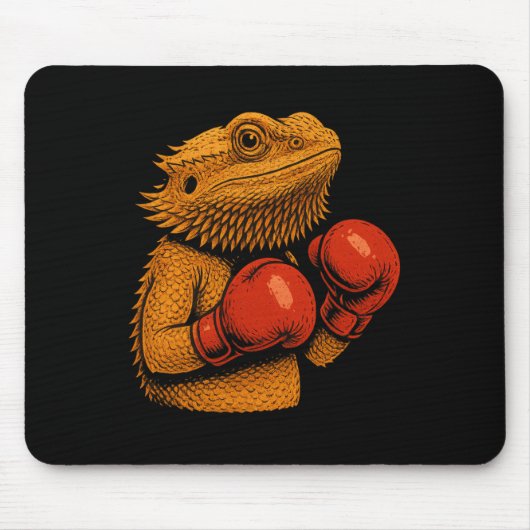 Bearded Dragon gekleed als een bokser grappig boks Muismat (Voorkant)