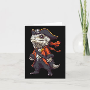 Bearded Dragon gekleed als een piraat grappig Hall Kaart
