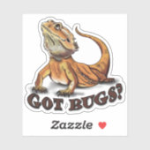 Bearded Dragon "Got Bugs?" Schattigee hagedis Sticker (Vel)