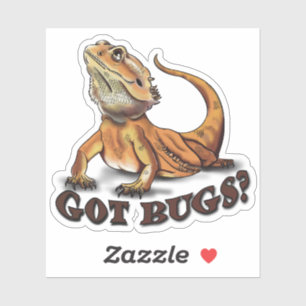 Bearded Dragon "Got Bugs?" Schattigee hagedis Sticker