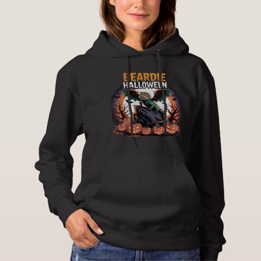 Bearded Dragon Halloween kunst Hoodie (Voorkant)