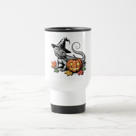 Bearded Dragon Halloween kunst Reisbeker (Center)