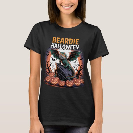 Bearded Dragon Halloween kunst T-shirt (Voorkant)