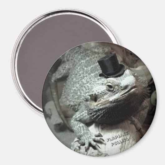 Bearded Dragon in een Top Hat Magnet (Voorkant / Achterkant)