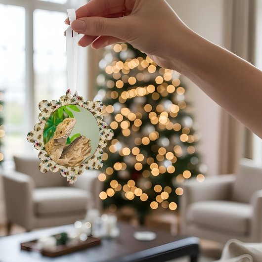 Bearded Dragon Insect Pattern Gepersonaliseerd Ornament Kaart