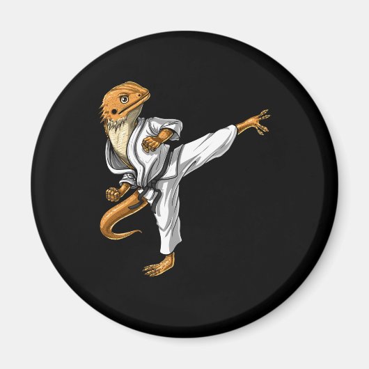 Bearded Dragon Karate Magneet (Voorkant)