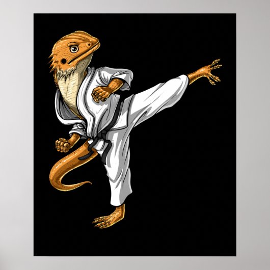 Bearded Dragon Karate Poster (Voorkant)